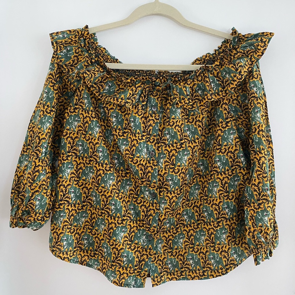 J.Crew Elephant Print Shirt/Top